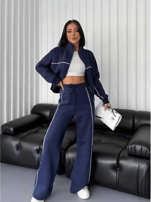 Women's Long Sleeve Cardigan Trousers Set
