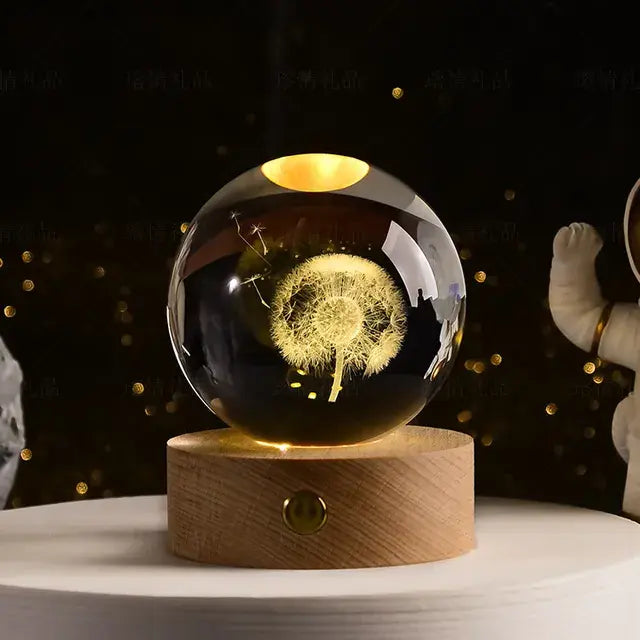 Beautifully engraved 3D crystal ball