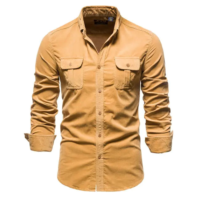 Business Casual Corduroy Shirt for Men