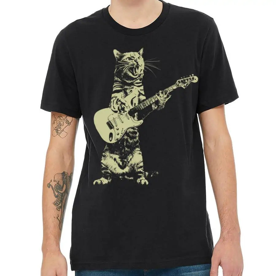 Rock Music Feline Graphic Top