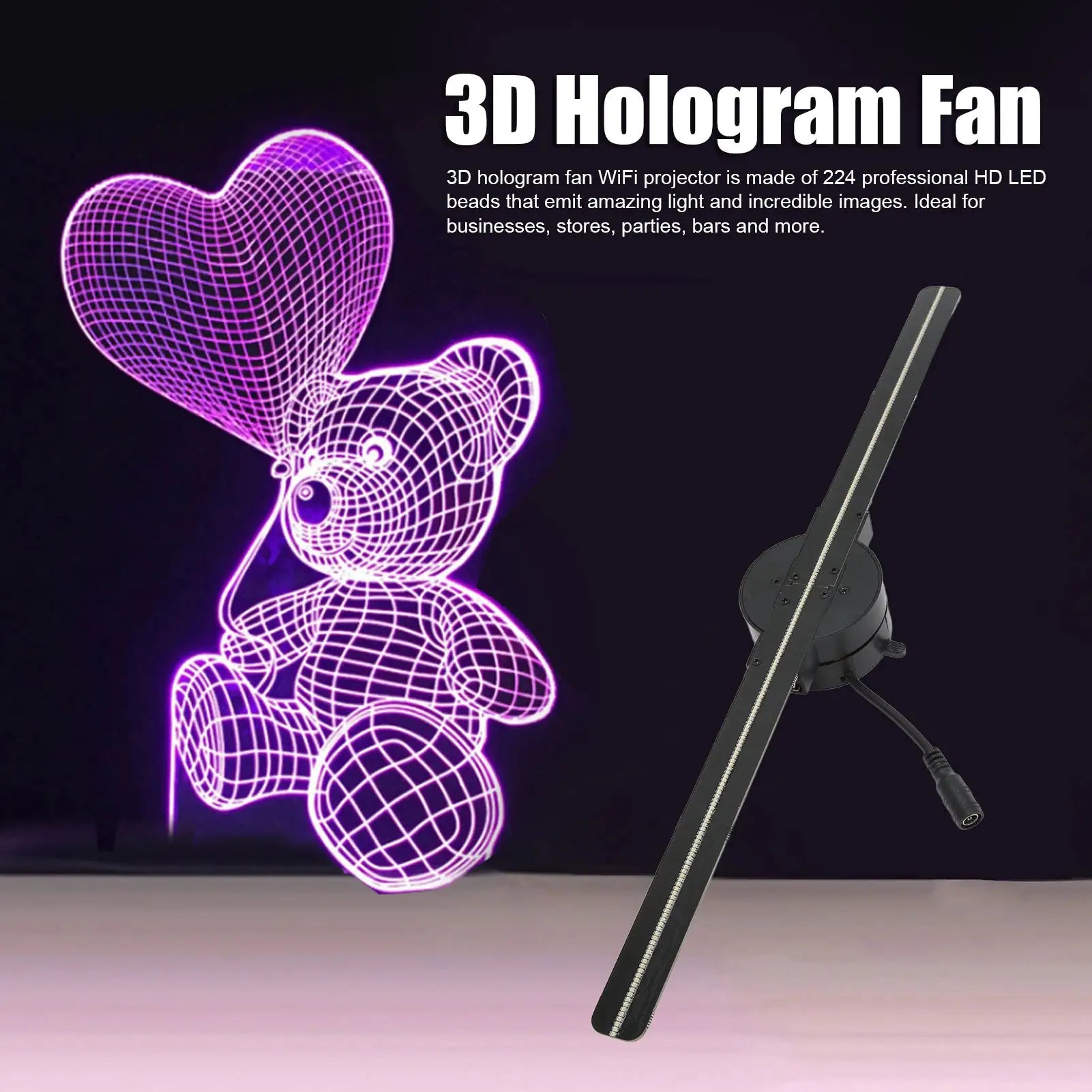 Close-up of 3D Hologram Fan