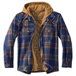 Checkered Shirt Jacket with Hood