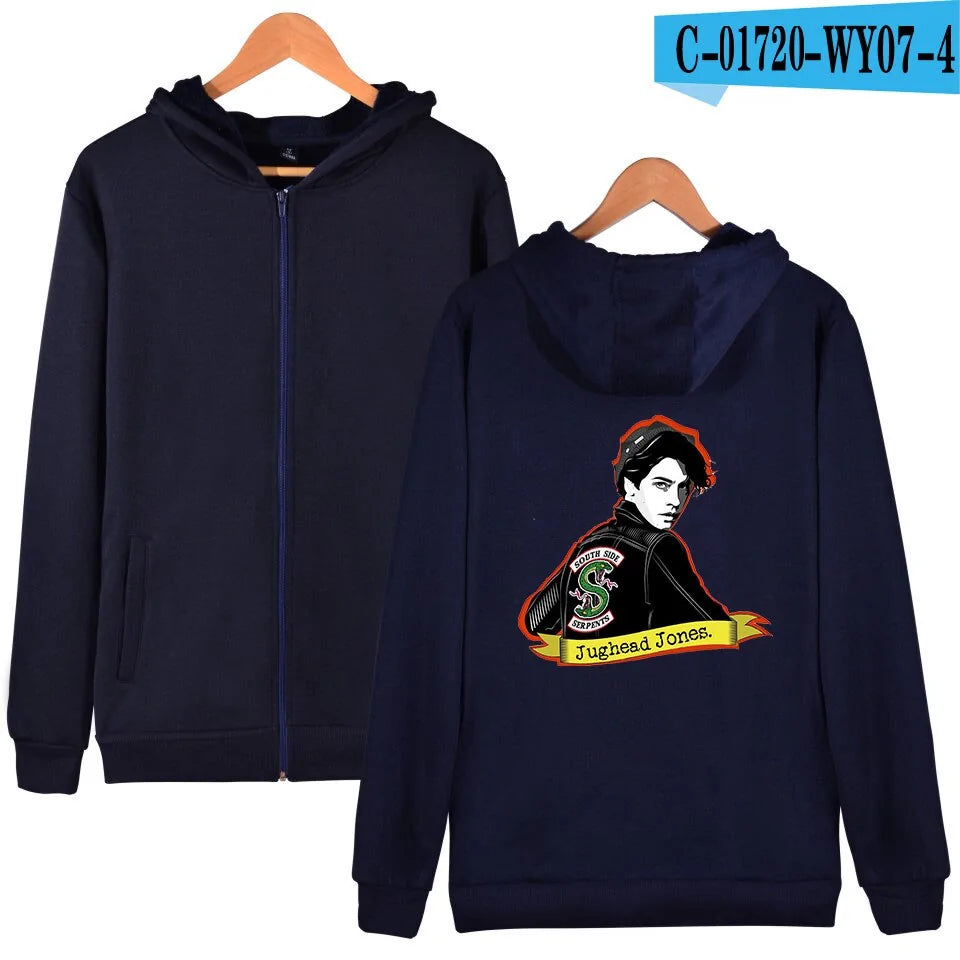 Stylish Riverdale Print Hoodie with Zipper