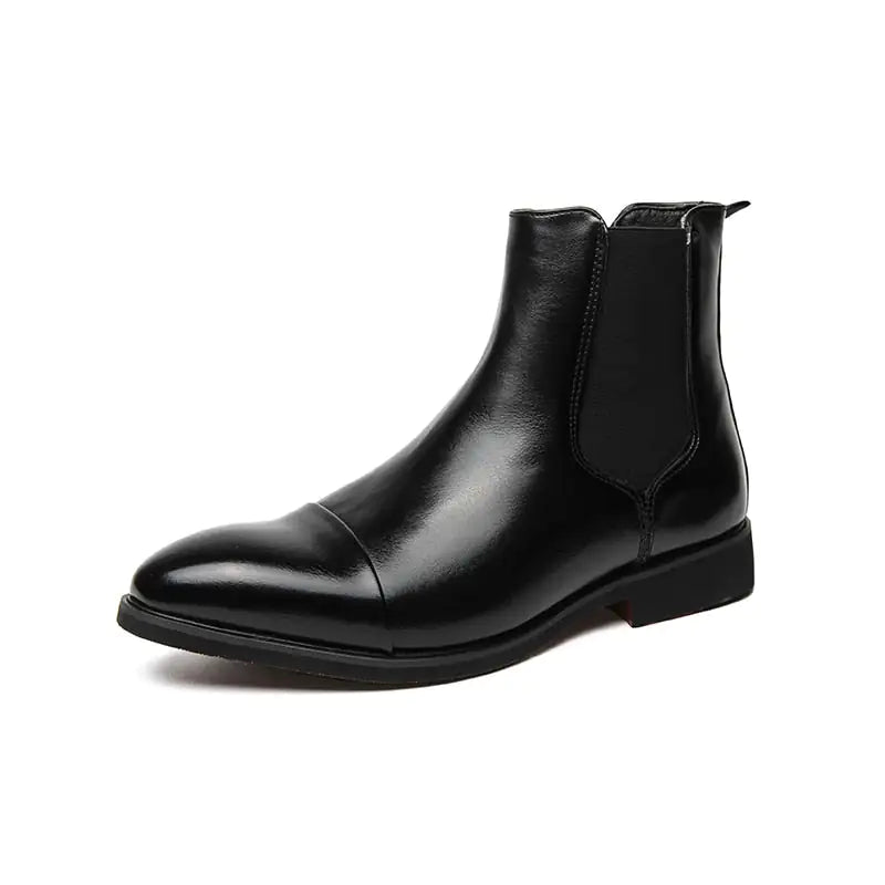 Men's Red Bottom Chelsea Leather Boots