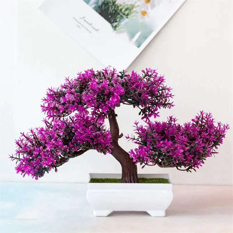 Fake Bonsai Plant with Natural-Looking Leaves