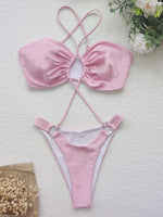 Sexy Cross Halter One Piece Swimsuit 