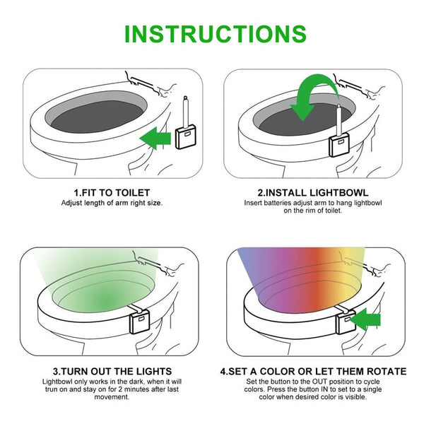 STOMART.CO.UK Toilet Night Light Trendy Gadgets Free Text