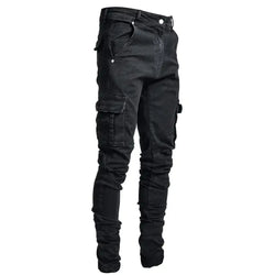 Men’s Stylish Multi-Pocket Cargo Denim