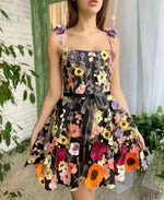 3D Flower Embroidery Dress