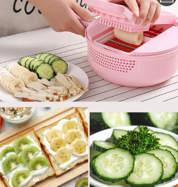 STOMART.CO.UK Press One-piece Multifunction cutter and slicer Kitchen Free Text