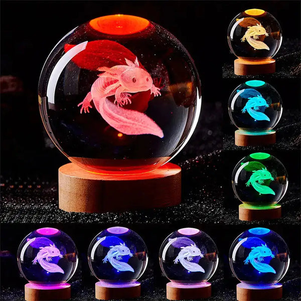 3D Crystal Ball Night Light Adding Ambiance to a Modern Room