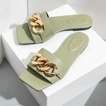 Ladies Square Toe Flat Slippers