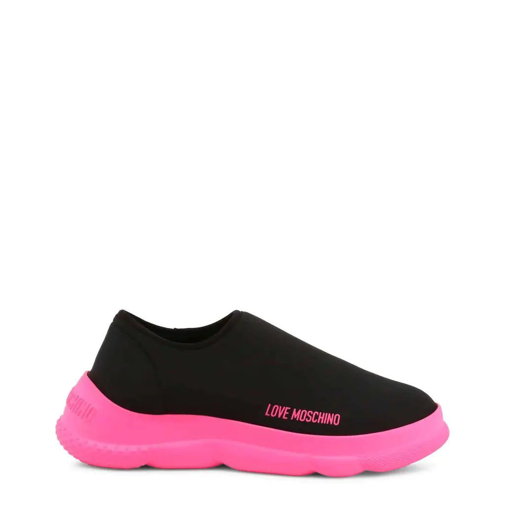 Love Moschino Black Pink Slip-On Trainers