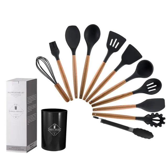 STOMART.CO.UK Non Stick Pot Spatula And Spoon Kitchen Free Text