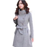 Elegant Women's Winter Long Coat in Soft Cashmere