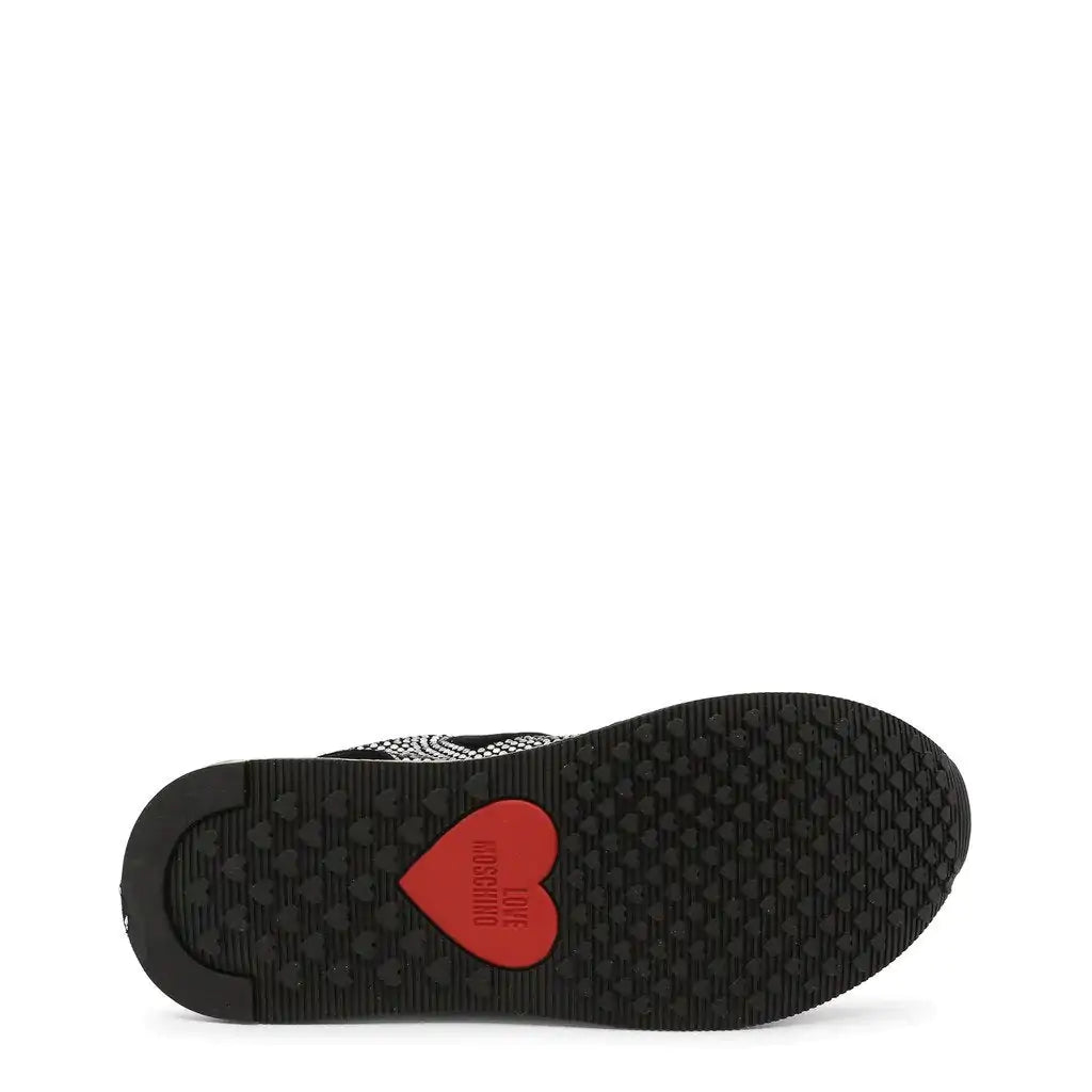 Love Moschino Rhinestone Crystal Heart Sneakers