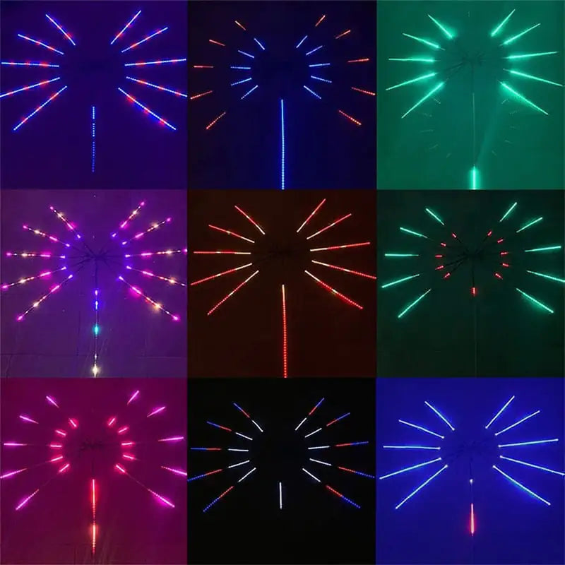Multicolour LED firework light display.
