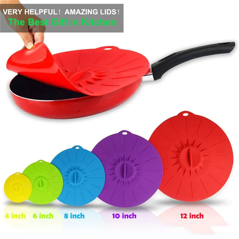 STOMART.CO.UK 5 PCS Set Silicone Microwave Bowl Cover cover Kitchen Free Text