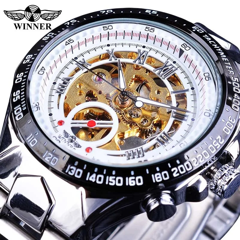 Men's Mechanical Sport Gold Watch