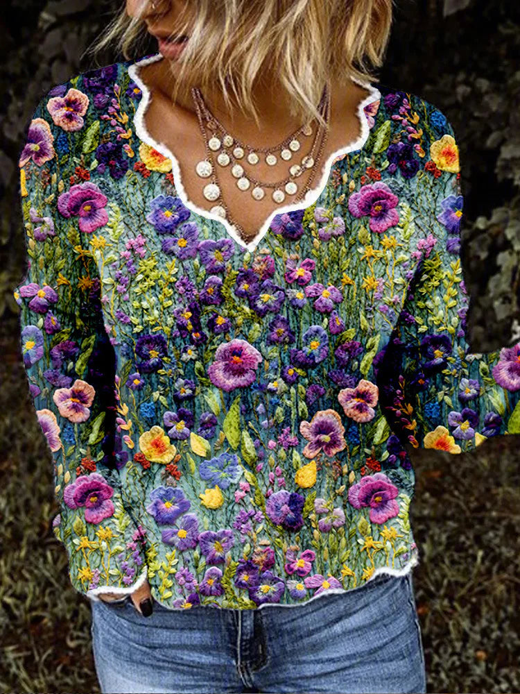 Women's Wave Neckline Cardigan Sweater