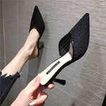 Ladies Pointed Toe Kitten Heel Pumps