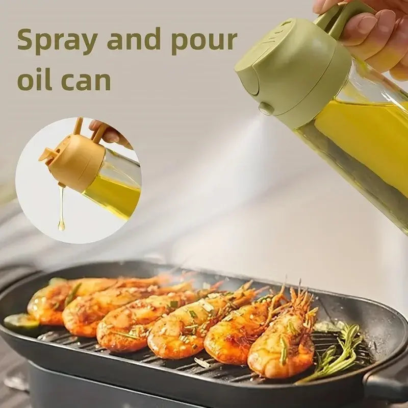 STOMART.CO.UK Leakproof Dual-Purpose Glass Oil Spray Bottle for Kitchen Kitchen Free Text