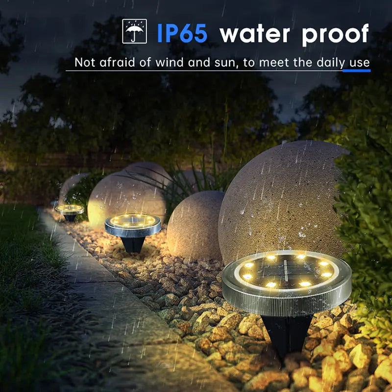 Solar Powered Ground Patio LED Lights
