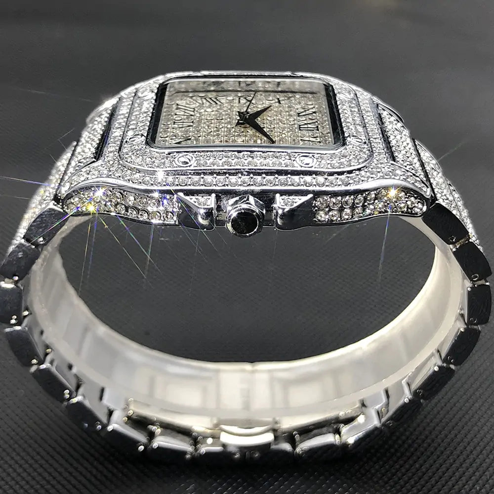 Full Diamond Men's Waterproof Watch