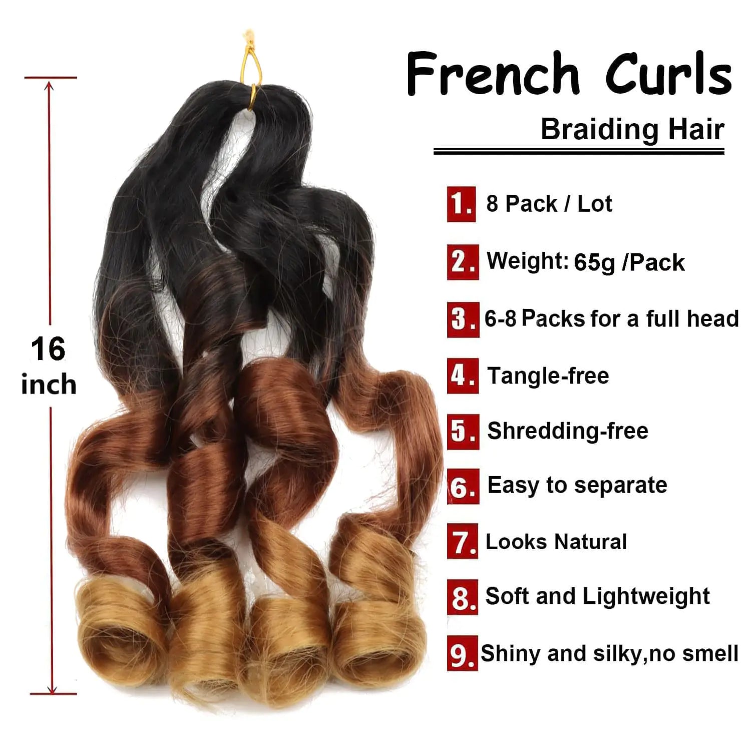 French Curl Plaiting Synthetic Hair