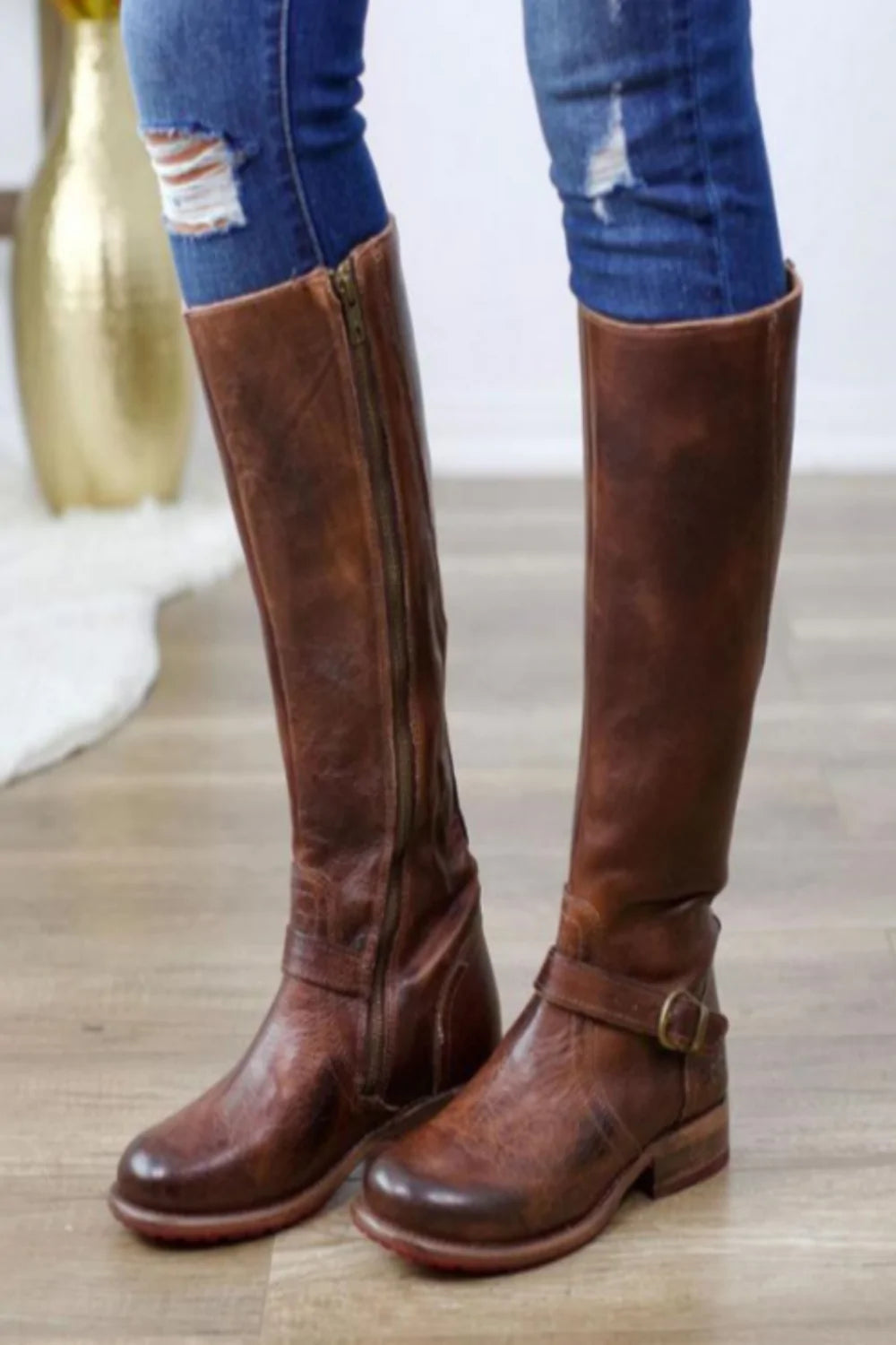 Women's Buckled Mid-Calf Boots