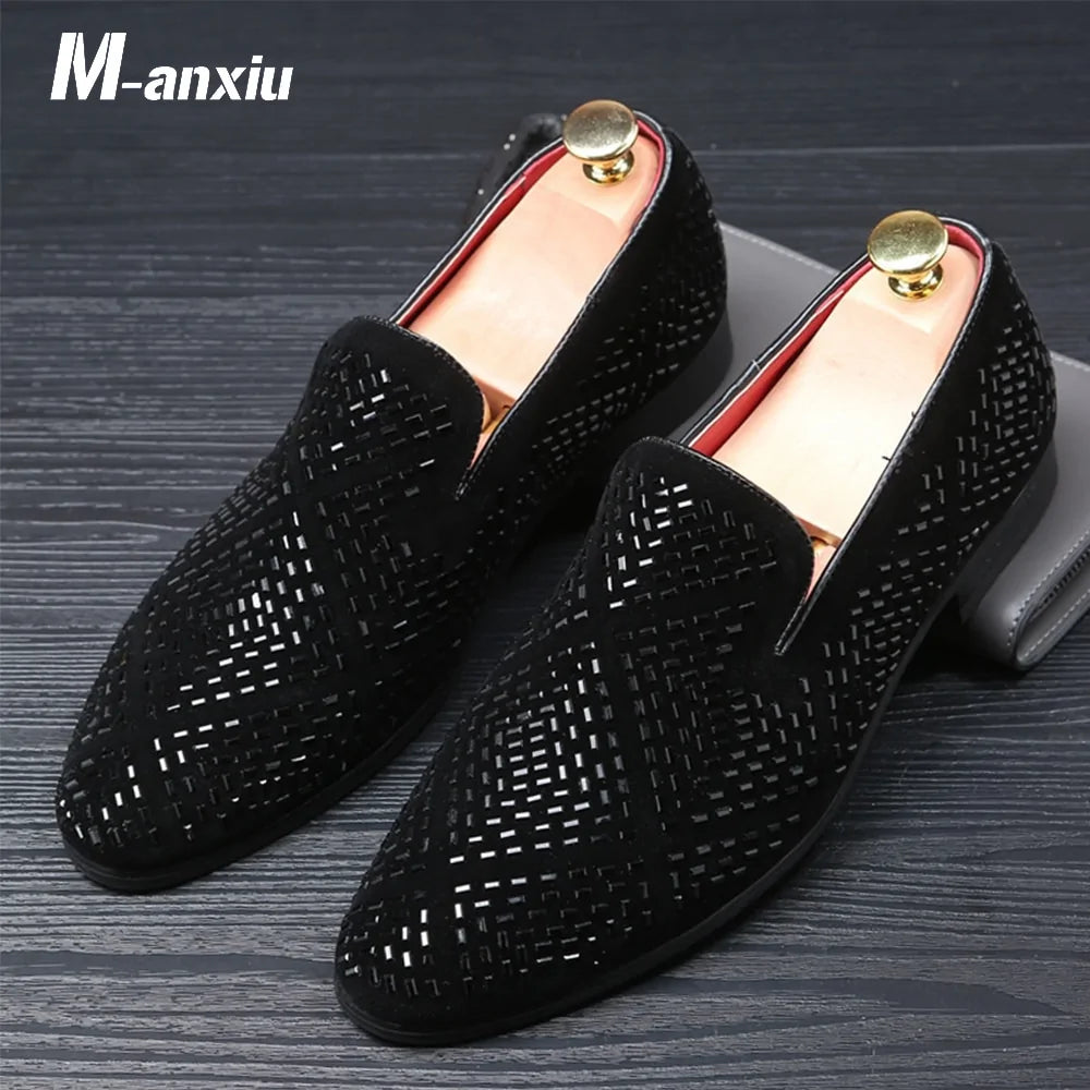 Men's Dazzling Rhinestone Moccasins