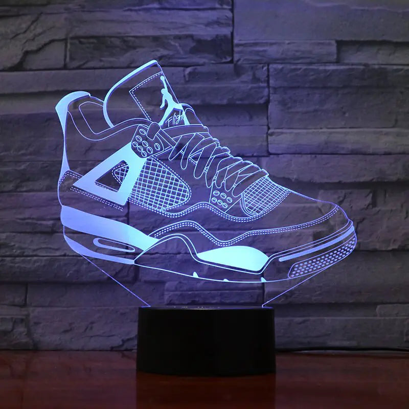 Trendy 3D LED Sneakers Night Lamp in action