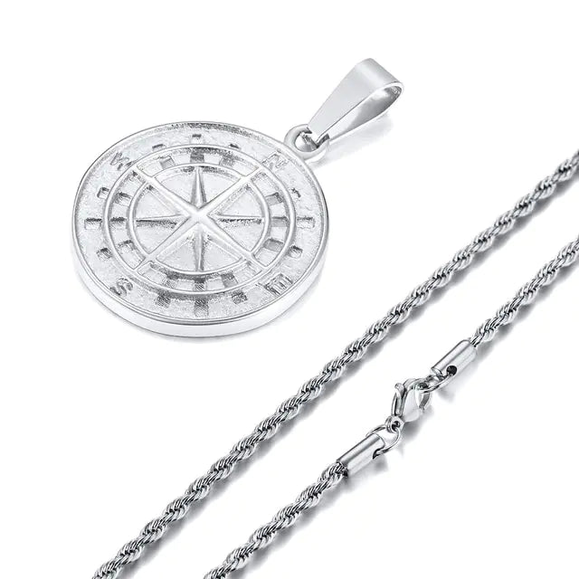 Men’s Classic Compass Pendant Necklace