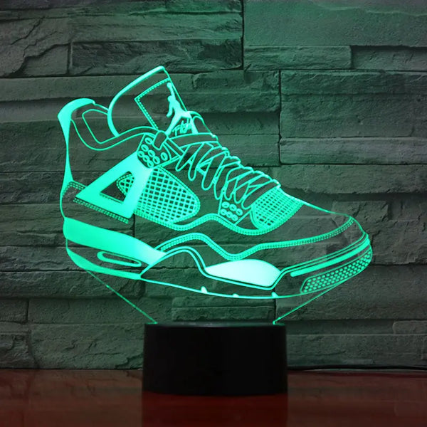 "3D LED Sneakers Night Lamp illuminating room"