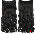 Two long wavy black clip-in hair extension wefts shown side by side on a white background, labeled “1B.