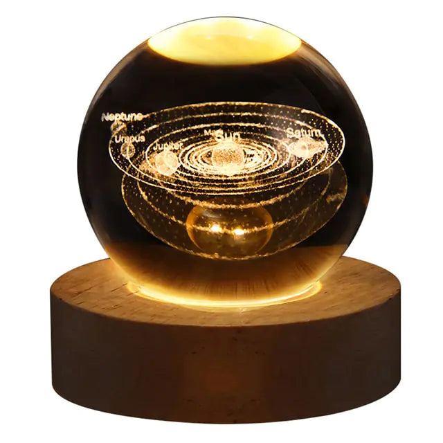 3D Engraved Images Crystal Sphere Lamp