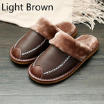 Men's Winter Leather Slippers