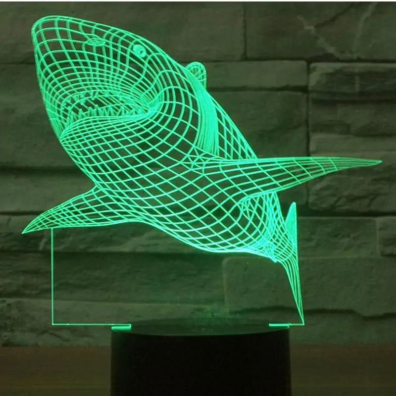 Interactive 3D Shark LED Light for Home Decor