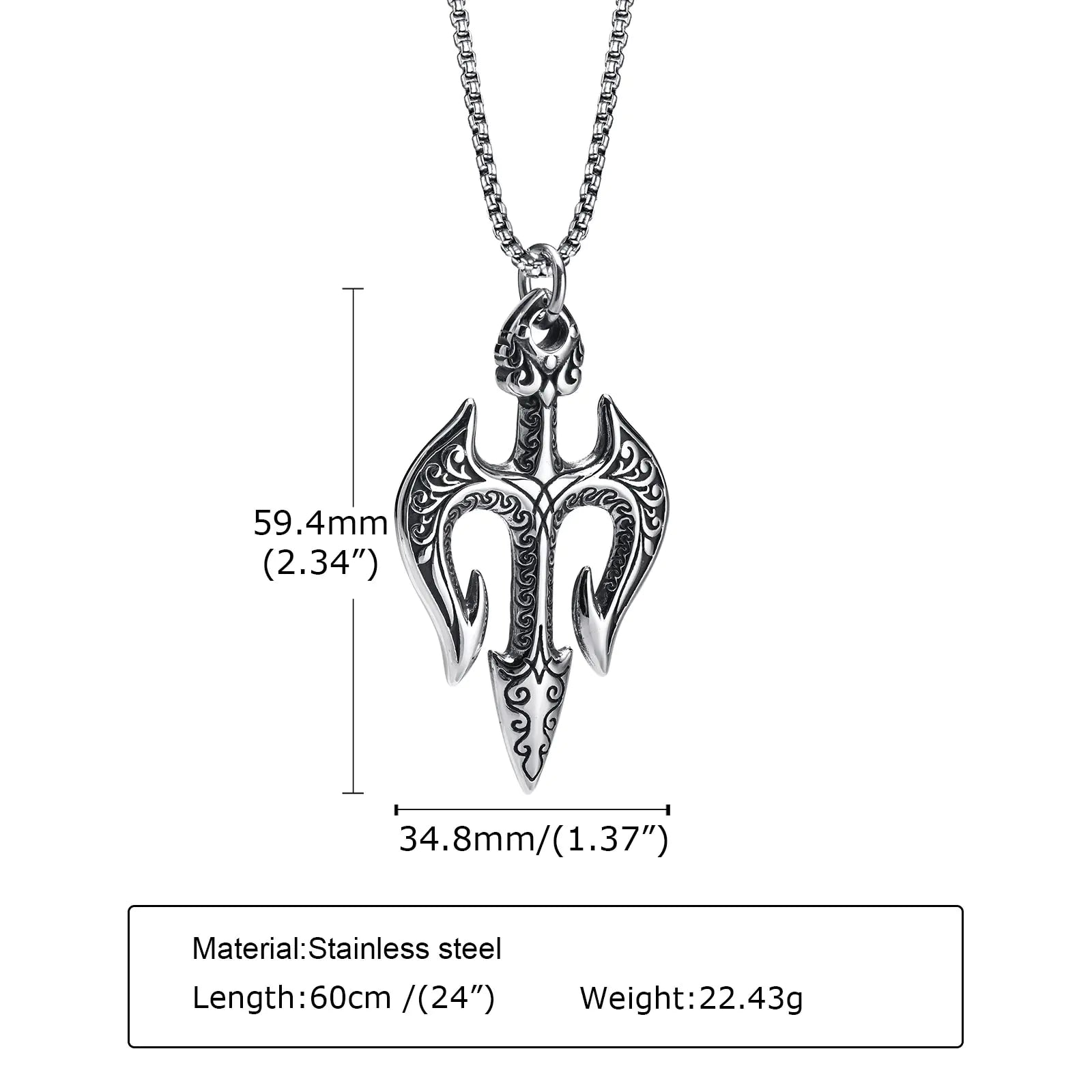 Men's Mythical Poseidon Necklace by Vnox