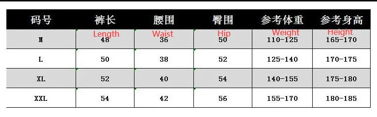 Men's Raider Gym Workout Short Size Chart