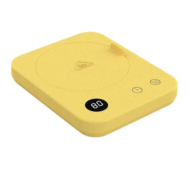 Yellow mug warmer  mug lid.