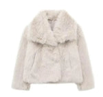 Stylish Thicken Lapel Plush Coat