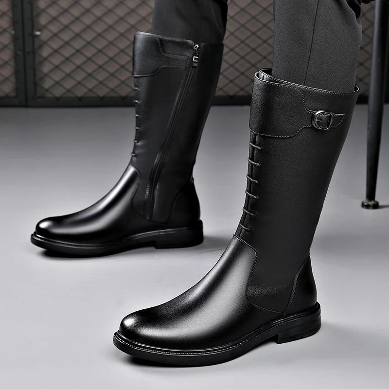 Men's Safety Trekking Moto Leather Boots
