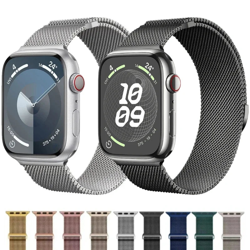 STOMART.CO.UK Milanese Loop Metal Band for Apple Watch Jewellery & Watches Free Text