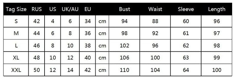 Women's Cotton Beach Long Dress Size Chart