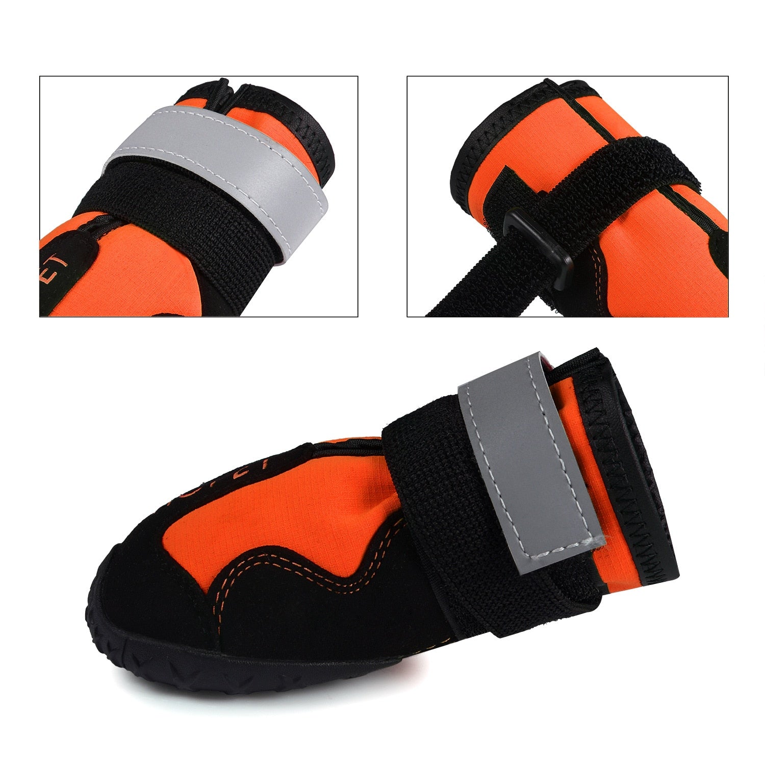 STOMART.CO.UK Waterproof Reflective Dog Boots Dogs Free Text