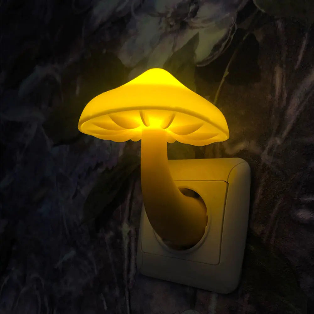 Motion Sensor Mushroom Night Light Socket Lamp