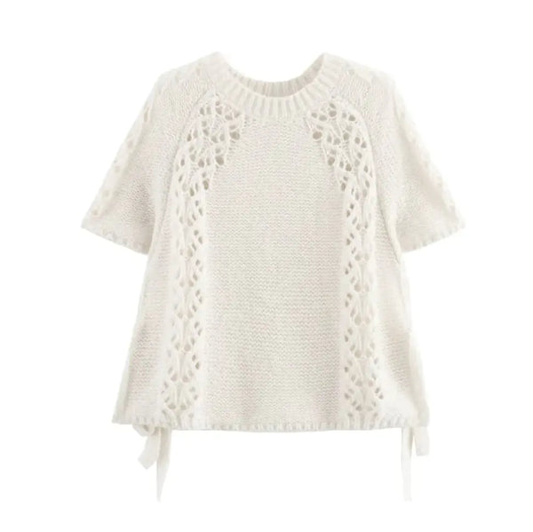 Feminine Flair Classic Lace Hollow Detail Top
