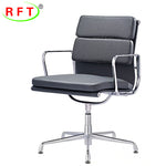 Gray office chair with chrome frame on a white background, featuring the RFT logo.