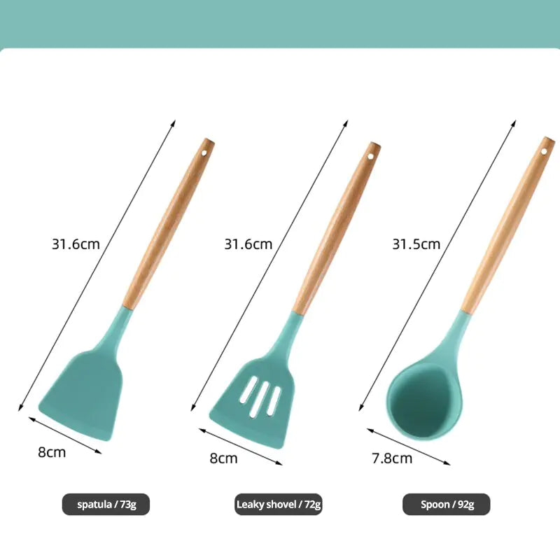 Non-Sticky Kitchen Spatula Spoons Set